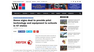 
                            13. Xerox signs deal to provide print technology and equipment to ...
