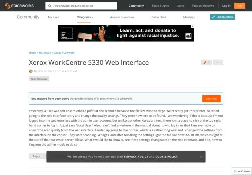 
                            8. Xerox WorkCentre 5330 Web Interface - Spiceworks Community