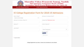 
                            12. XI College Registration Form for 2018-19 Admissions - Login