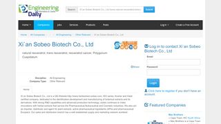 
                            13. Xi`an Sobeo Biotech Co., Ltd home | The Engineering Daily