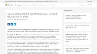 
                            5. Xiaomi and Microsoft sign strategic MoU in cloud, devices ...