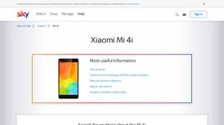 
                            12. Xiaomi Mi 4i | Device guide - Sky.com