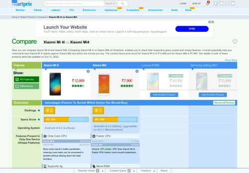 
                            11. Xiaomi Mi 4i vs Xiaomi Mi4 | Smartprix