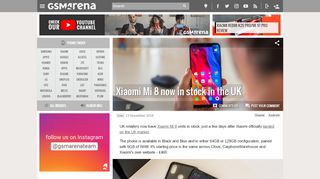 
                            8. Xiaomi Mi 8 now in stock in the UK - GSMArena.com news