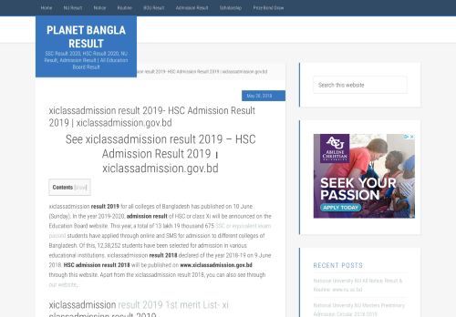 
                            6. xiclassadmission result 2019- HSC Admission ... - Exam Result BD