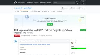 
                            12. XID login available on HWPI, but not Projects or Scholar installations ...