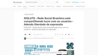 
                            8. XIGLUTE - Rede Social Brasileira está compartilhando lucro com os ...