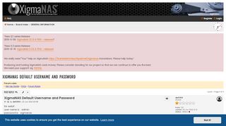 
                            1. XigmaNAS Default Username and Password - XigmaNAS