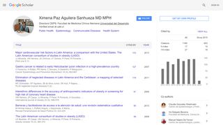 
                            9. Ximena Paz Aguilera Sanhueza MD MPH - Google Scholar Citations