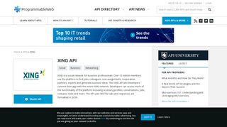 
                            7. XING API | ProgrammableWeb
