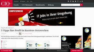 
                            3. Xing-Profil verbessern: 5 Tipps fürs Profil in Karriere-Netzwerken - cio.de