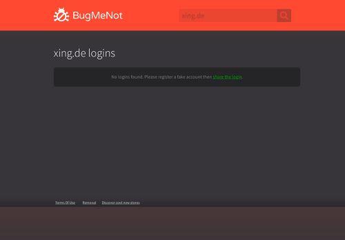 
                            6. xing.de logins - BugMeNot