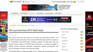 
                            11. XM Launches New MT4 WebTrader - XM forex broker news for 10 ...