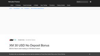 
                            10. XM – XM 30 USD No Deposit Bonus Promotion -Free Money to Start ...