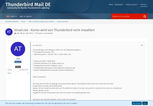 
                            7. Xmail.net - Konto wird von Thunderbird nicht installiert - Konten ...