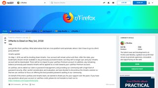 
                            9. XMarks is Dead on May 1st, 2018 : firefox - Reddit