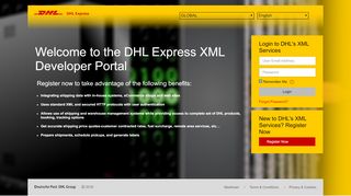 
                            1. XML Services Portal-Login Page - DHL
