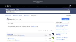 
                            4. Xperia Lounge Forum – Sony Xperia Support Forum