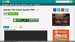 
                            13. Xploder PS3 Cheats System PRO 1.0.7 Free Download
