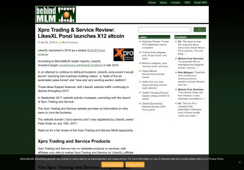
                            13. Xpro Trading & Service Review: LikesXL Ponzi launches X12 altcoin