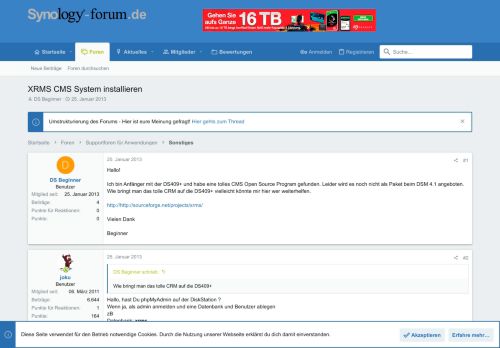 
                            13. XRMS CMS System installieren [Archiv] - Das deutsche Synology ...