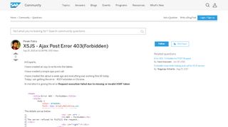 XSJS - Ajax Post Error 403(Forbidden) - archive SAP