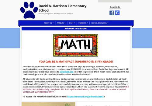 
                            4. XtraMath Information - David A. Harrison Elementary School