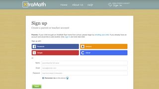 
                            2. XtraMath - Sign up
