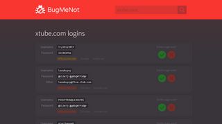
                            3. xtube.com passwords - BugMeNot