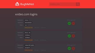
                            2. xvideo.com passwords - BugMeNot