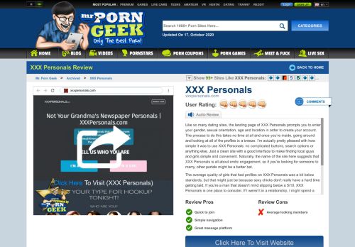 
                            5. XXX Personals Review - Dating Porn Site, Adult Sex Site - ...