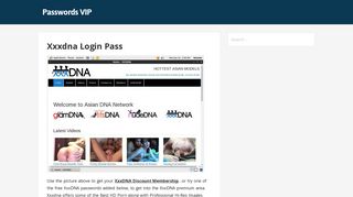 
                            3. Xxxdna Login Pass - Passwords VIP