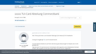 
                            8. xxxxx TUI-Card Abteilung Commerzbank | Allgemeine Fragen Forum ...