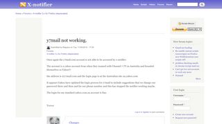 y7mail not working. | X-notifier