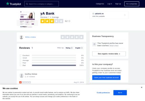
                            9. yA Bank Reviews | Read Customer Service Reviews of yabank.no