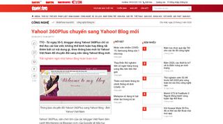 
                            13. Yahoo! 360Plus chuyển sang Yahoo! Blog mới - Tuổi Trẻ Online