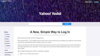 
                            10. Yahoo — A New, Simple Way to Log In