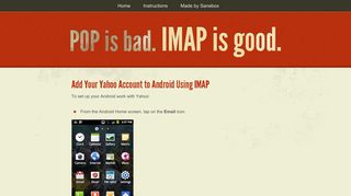 
                            4. Yahoo Account to Android Using IMAP - IMAP vs POP3