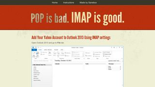 
                            11. Yahoo Account to Outlook 2013 Using IMAP - IMAP vs POP3