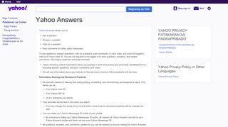 
                            4. Yahoo Answers - Yahoo Terms