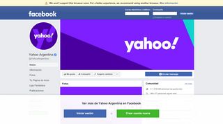 
                            6. Yahoo Argentina - Inicio | Facebook