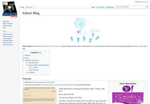 
                            11. Yahoo! Blog - Archiveteam