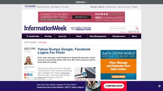 
                            7. Yahoo Dumps Google, Facebook Logins For Flickr - InformationWeek