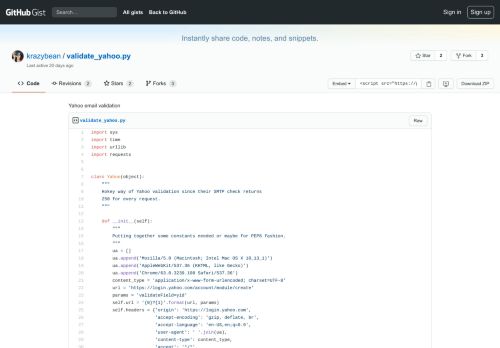 
                            8. Yahoo email validation · GitHub