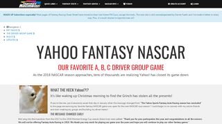 
                            6. Yahoo - Fantasy Racing Cheat Sheet