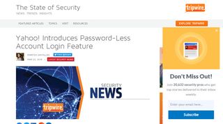 
                            3. Yahoo! Introduces Password-Less Account Login Feature | The State ...