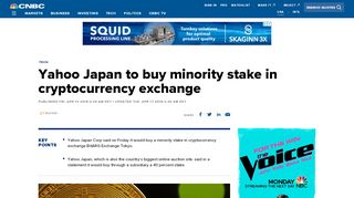 
                            13. Yahoo Japan to buy minority stake in cryptocurrency ...
