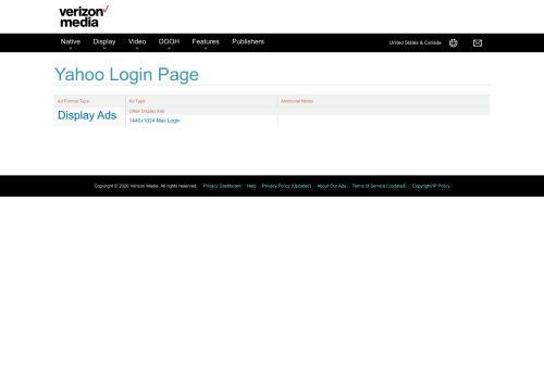 
                            8. Yahoo Login Page - Oath Ad Specs