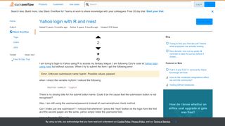 
                            11. Yahoo login with R and rvest - Stack Overflow