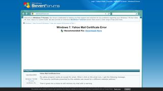 
                            13. Yahoo Mail Certificate Error - Windows 7 Help Forums